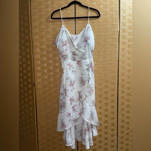 White Floral High Low Dress